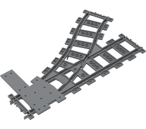 LEGO Tmavě kamenná šedá Vlak Track Switch bod Pravá (2859 / 75541)