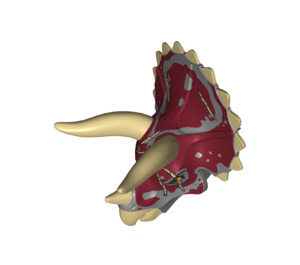 LEGO Tmavě kamenná šedá Triceratops Hlava (65172)