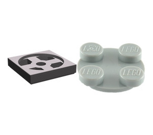 LEGO Dark Stone Gray Turntable 2 x 2 with Medium Stone Gray Top