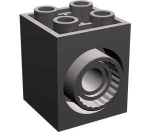 LEGO Donker Steengrijs Turntable Steen 2 x 2 x 2 met 2 Gaten en Click Rotation Ring (41533)