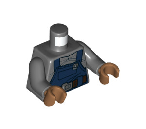 LEGO Dark Stone Gray Ugnaught with Dark Blue Overalls Minifig Torso (973 / 76382)