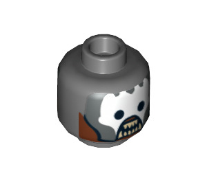 LEGO Dark Stone Gray Uruk-hai Berserker Head (Recessed Solid Stud) (3626 / 11005)