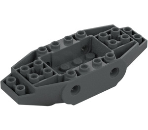 LEGO Dark Stone Gray Vehicle Base with 4 Pin Holes (65186)