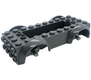 LEGO Dark Stone Gray Vehicle Base with Medium Stone Gray Wheel Holders (1813 / 12622)