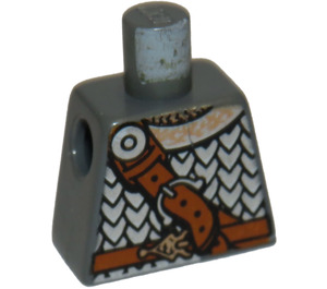 LEGO Mørk stengrå Viking Warrior Torso uden arme (973)