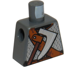 LEGO Mørk stengrå Viking Warrior Torso uden arme (973)