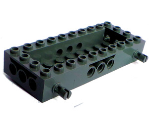 LEGO Gris pierre foncé Wagon Bas 4 x 10 x 1.3 avec Côté Pins (30643)