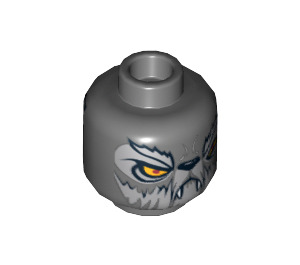 LEGO Dark Stone Gray Wakz Head (Safety Stud) (3626 / 12874)