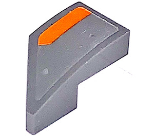 LEGO Dark Stone Gray Wedge 1 x 2 Right with Orange Stripe Right Sticker (29119)