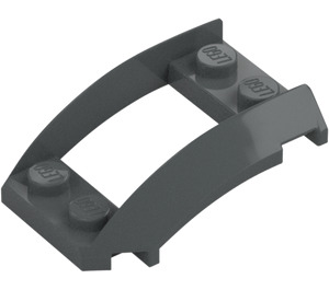 LEGO Dark Stone Gray Wedge 4 x 3 Curved with 2 x 2 Cutout (47755)