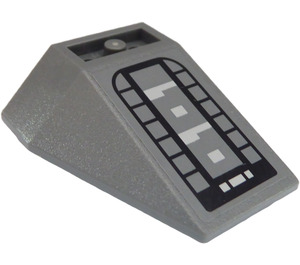 LEGO Dark Stone Gray Wedge 4 x 4 Triple Inverted with underside exhaust pattern Sticker with Reinforced Studs (13349)