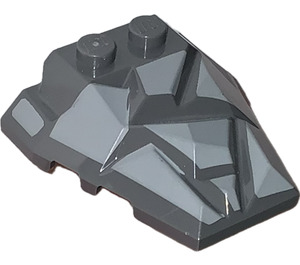 LEGO Tmavě kamenná šedá Klín 4 x 4 s Jagged Angles s Šedá Facets (28625 / 52891)