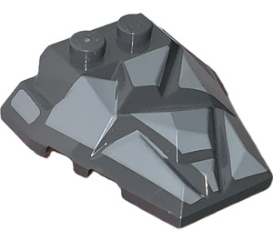 LEGO Dark Stone Gray Wedge 4 x 4 with Jagged Angles with Gray Facets (28625 / 52891)