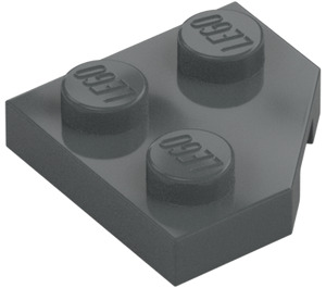 LEGO Dark Stone Gray Wedge Plate 2 x 2 Cut Corner (26601)