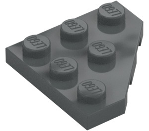 LEGO Ciemny kamienny szary Klin Talerz 3 x 3 Narożnik (2450)