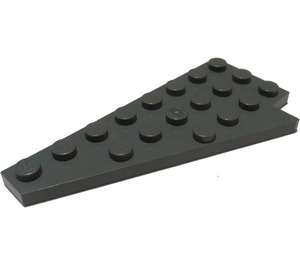 LEGO Dark Stone Gray Wedge Plate 4 x 8 Wing Left with Underside Stud Notch (3933 / 45174)