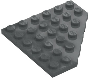 LEGO Tmavě kamenná šedá Klín Deska 6 x 6 Roh (6106)