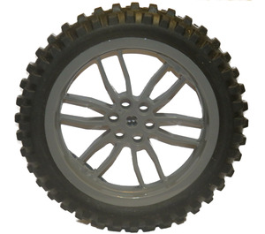 LEGO Donker steengrijs Wheel 75 x 17mm with Motorcycle Tyre Ø 100,6