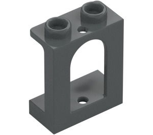 LEGO Tmavě kamenná šedá Rám okna 1 x 2 x 2 s Arched Opening (90195)