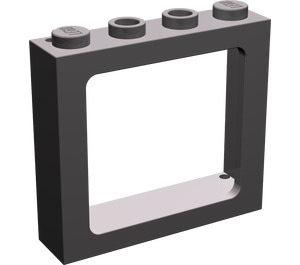 LEGO Dark Stone Gray Window Frame 1 x 4 x 3 (center studs hollow, outer studs solid) (6556)