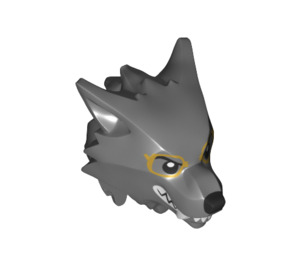 LEGO Dark Stone Gray Wolf Head with Glasses (49093)