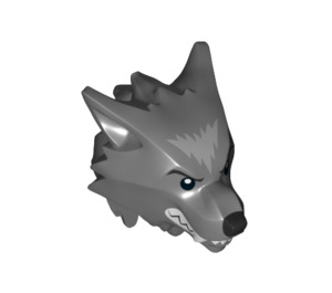 LEGO Dark Stone Gray Wolf Head with Gray Fur  (20613 / 21718)