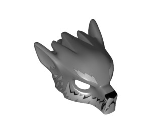 LEGO Dark Stone Gray Wolf Mask with Gray Fur and Ears (11233 / 12829)