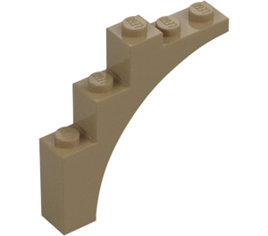 LEGO Donker zandbruin Boog 1 x 5 x 4 Normale boog, niet-versterkte onderkant (2339 / 14395)