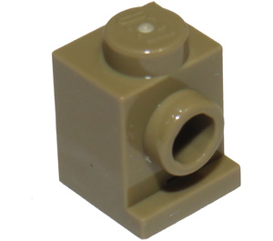 LEGO Mørk beige Kloss 1 x 1 med Frontlys (4070 / 30069)