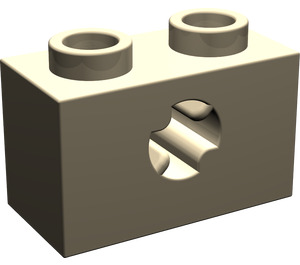 LEGO Dunkel Beige Backstein 1 x 2 mit Achse Loch ('X' Öffnung) (32064)