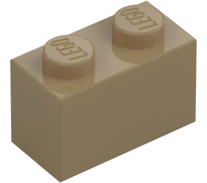 LEGO Tumma beige Palikka 1 x 2 pohjaputken kanssa (3004 / 93792)