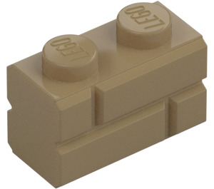 LEGO Donker zandbruin Steen 1 x 2 met Embossed Bricks (98283)