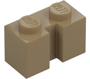 LEGO Tan Foncé Brique 1 x 2 avec rainure (4216)