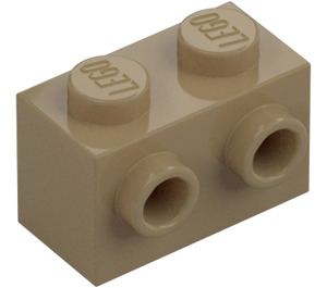 LEGO Dunkel Beige Stein 1 x 2 mit Noppen auf Gegenseiten (52107)