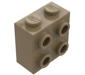 LEGO Dark Tan Brick 1 x 2 x 1.6 with Studs on One Side (1939 / 22885)
