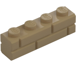 LEGO Dark Tan Brick 1 x 4 with Embossed Bricks (15533)