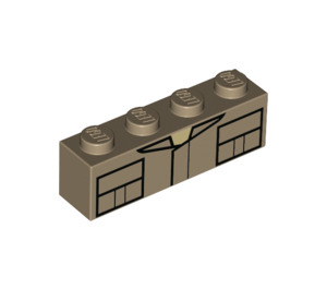 LEGO Tan foncé Brique 1 x 4 avec shirt (3010 / 42801)
