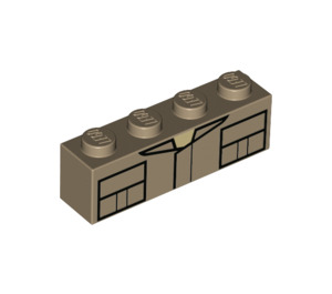 LEGO Mörk Gulbrun Kloss 1 x 4 med Skjorta (3010 / 42801)