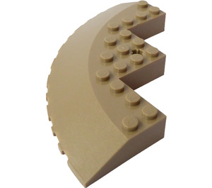 LEGO Dark Tan Brick 10 x 10 Round Corner with Tapered Edge (58846)