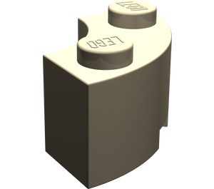 LEGO Tan foncé Brique 2 x 2 Rond Coin avec encoche de tenon et dessous normal (3063 / 45417)