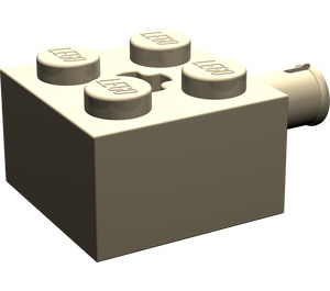 LEGO Dark Tan Brick 2 x 2 with Pin and Axlehole (6232 / 42929)