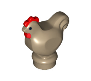 LEGO Dark Tan Chicken with Red Comb (Narrow Base) (16723 / 61822)