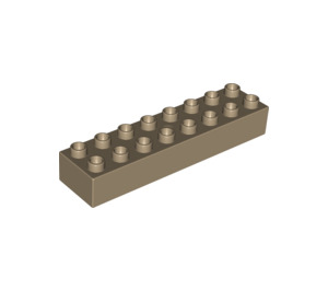 LEGO Tan foncé Duplo Brique 2 x 8 (4199)