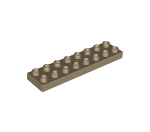 LEGO Dark Tan Duplo Plate 2 x 8 (44524)
