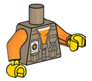 LEGO Donker zandbruin Vrouwelijk Explorer Torso (973)