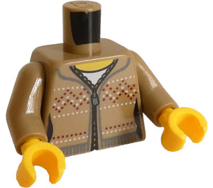 LEGO Donker zandbruin Vrouwelijk Zipper Trui Torso (973 / 76382)