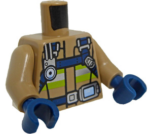 LEGO Tan foncé Firefighter Minifig Torse (973 / 76382)