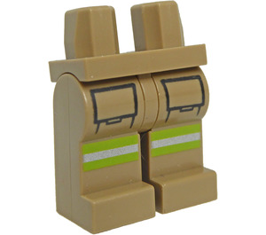 LEGO Mørk beige Brannmann Minifigur Hofter og ben (43129 / 43142)