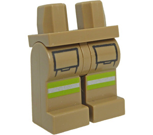 LEGO Donker Zandbruin Firefighter Minifigure Heupen en benen (43129 / 43142)