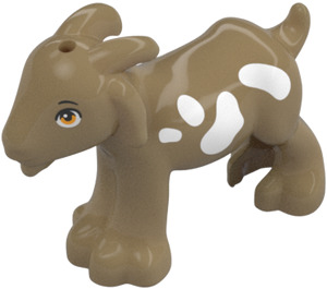 LEGO Tostado oscuro Goat con Blanco Patches (105833)